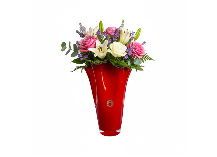 Vase Luise rot-opal H: ca.220mm